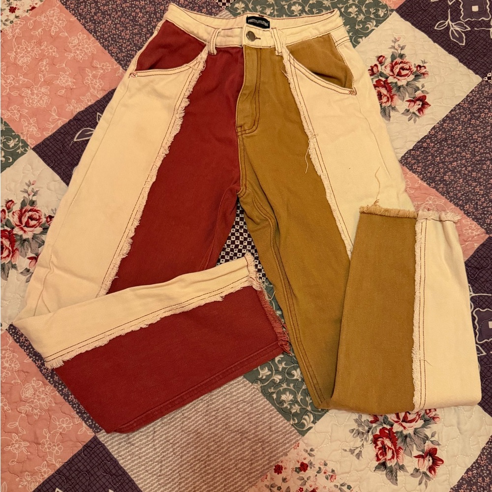 PrettyLittleThing Patch Work Jeans - image 1